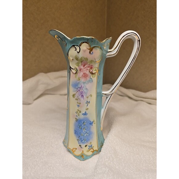 Beautiful Handpainted Limoges China Pitcher 8.5 inch 122417 - Picture 1 of 6